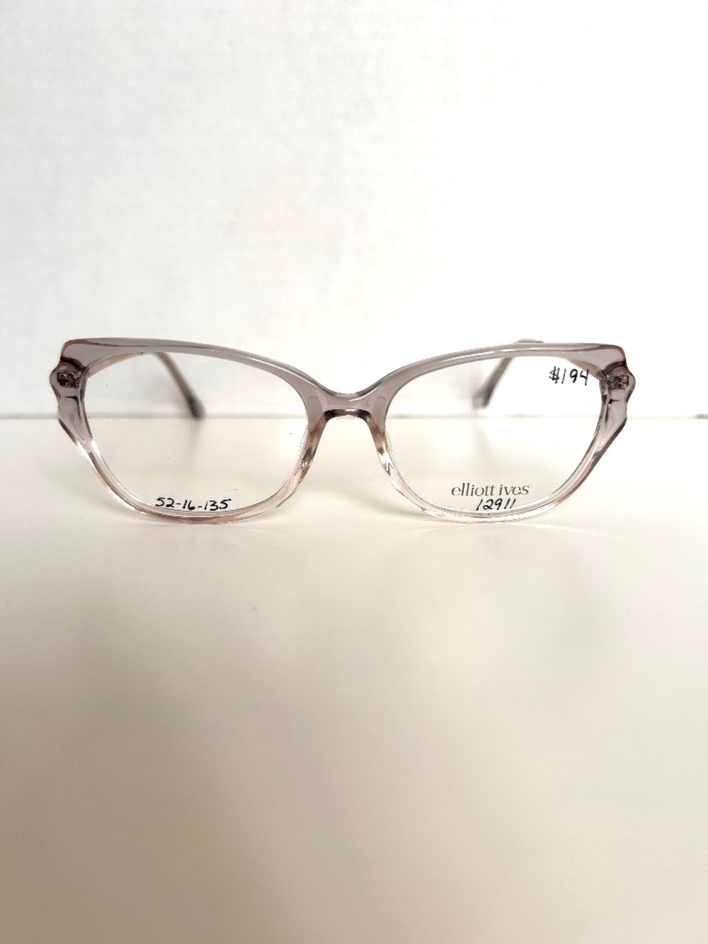 Elliott Ives Hawthorn pink crystal clear retro eyeglasses frames 52 16 135 new